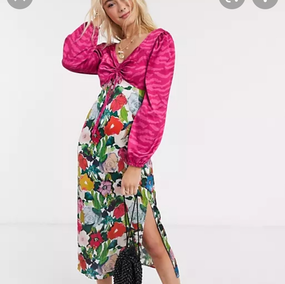 Glamorous brend pink floral dress new, size 6